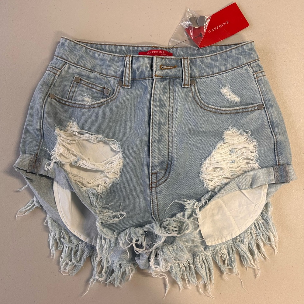 Distressed Denim Shorts